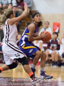 Brackenridge senior guard Miranda Acuna gets set to launch a jump shot.