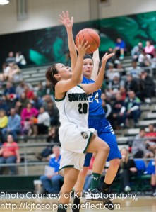 Southwest's Gaby Bernal drives for two points.