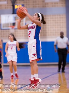 Jefferson guard Mary Loera (2) elevates to score two of her 14 points.