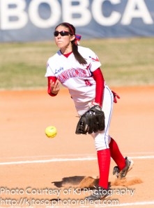 Memorial's Gabriella San Miguel relieved starting pitcher Bridget Gomez against South San.  