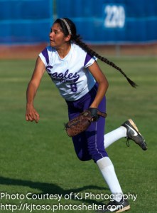 Brackenridge senior Ana DeLeon, throwing from right field, drove in a run in Game 1 against Boerne Champion.