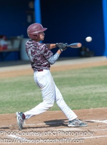 Joshua Ortega makes contact for Highlands. Ortega had a single and scored an Owls run.