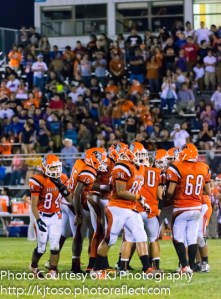 Burbank breaks the huddle in a 2013 game against Highlands.