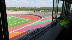 View of the east end zone at the renovated stadium