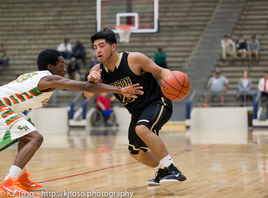 Edison senior Lorenzo Vela has the basket squarely in his sights. 