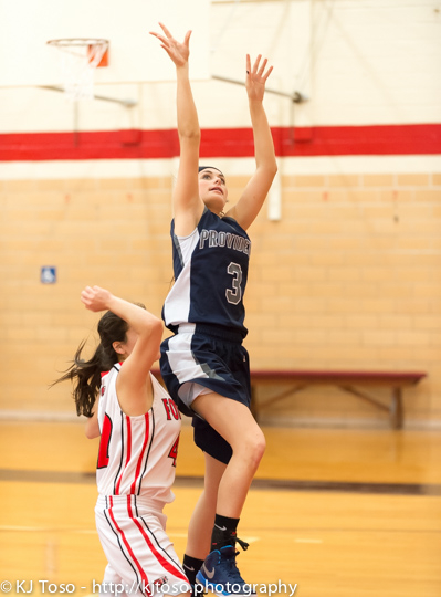 Providence junior Kelsey Day goes in for a layup.